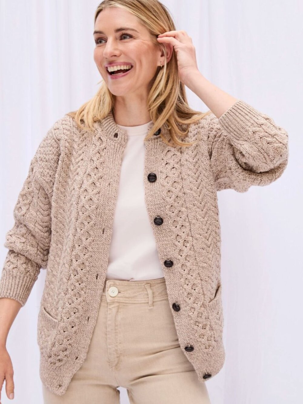 Aran Islands Traditional Cardigan Size M